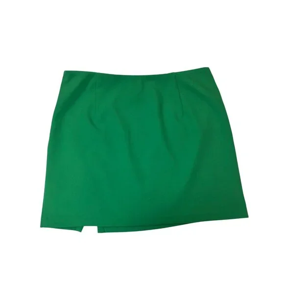 NWT Lucy Paris Womens Green Mini Skirte Zipper Closure Fully Lined sz Large - Picture 2 of 9